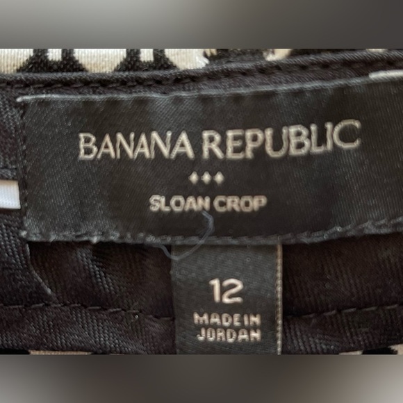 Banana Republic Sloan Crop Black White Pattern Casual Dress Pants Women’s 12 - Picture 7 of 12